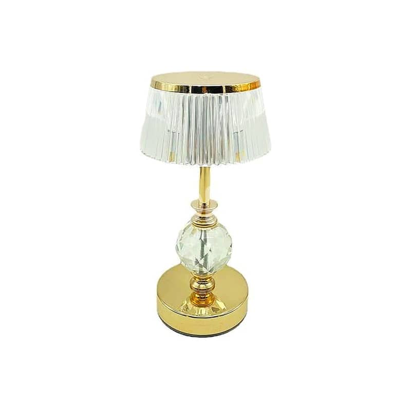 Golden Crystal Table Lamp, 3-Level Dimmable, Cordless LED Light 1