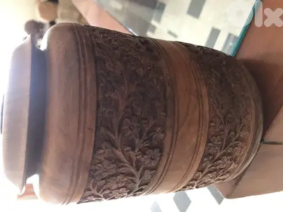 Sugar/coffee pot deep hand crafted wooden