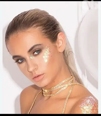 women's gold glitter tattoo
