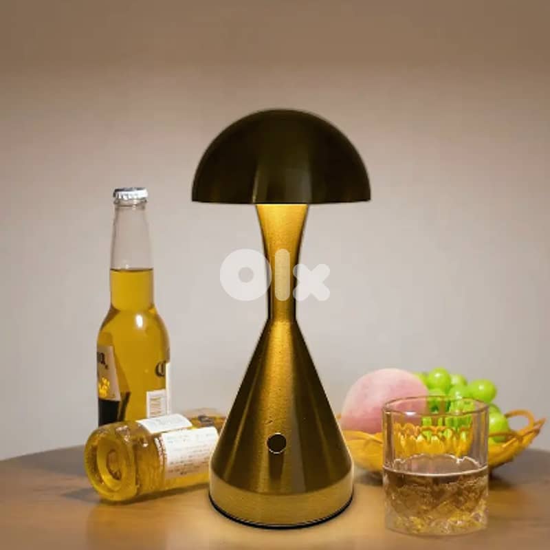 Modern Mushroom Table Lamp, Bronze Finish, Dimmable LED 0