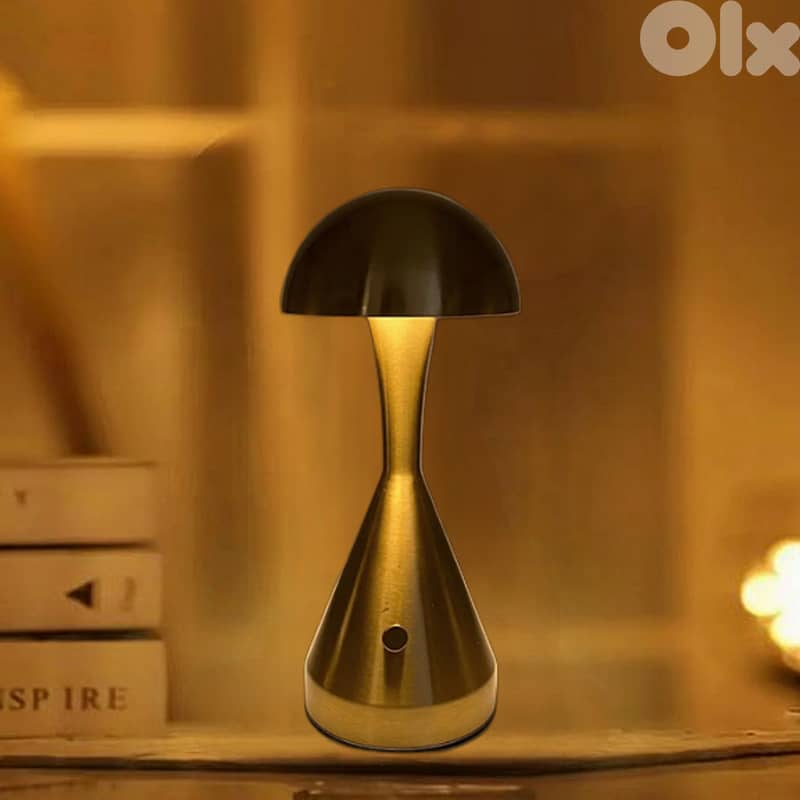 Modern Mushroom Table Lamp, Bronze Finish, Dimmable LED 1