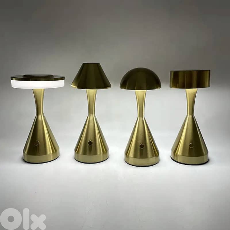 Modern Mushroom Table Lamp, Bronze Finish, Dimmable LED 4