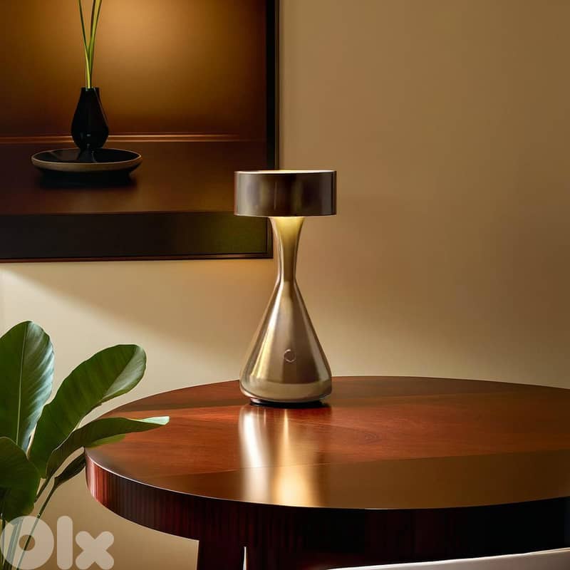 Cordless Bronze Table Lamp — 24cm Dimmable 0