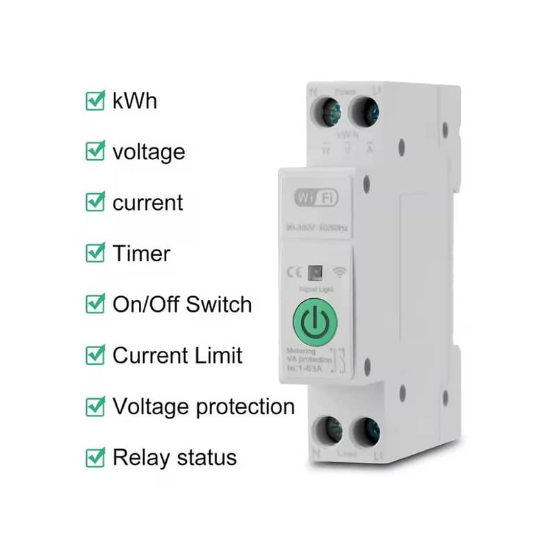 1P eWeLink WiFi MCB Smart Circuit Breaker 63A with powermeter 1