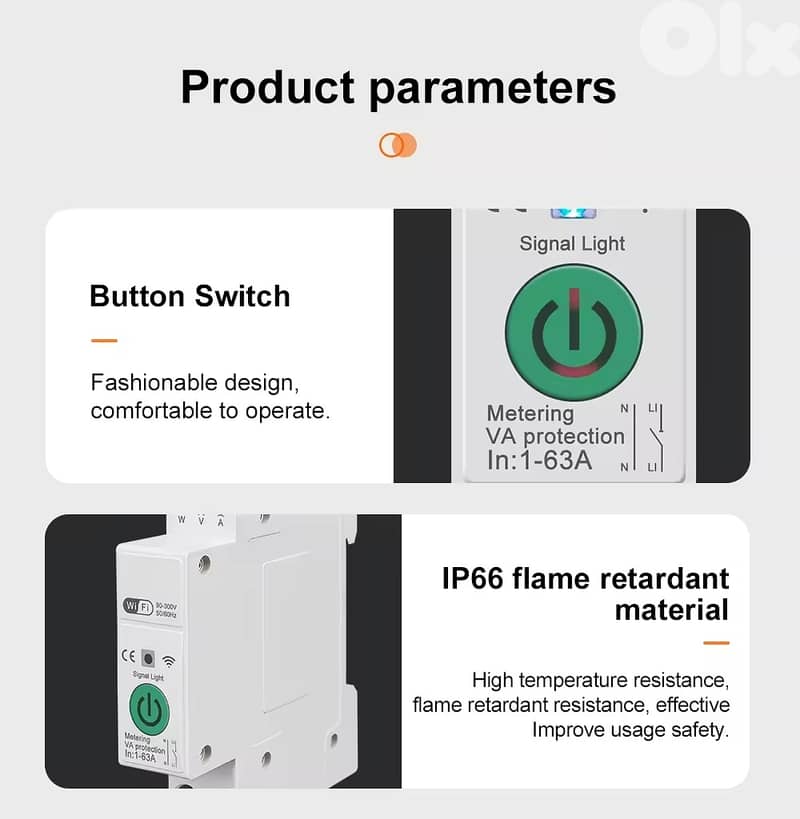 1P eWeLink WiFi MCB Smart Circuit Breaker 63A with powermeter 3