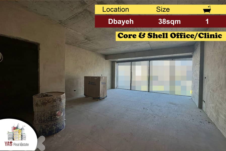 Dbayeh 38m2 | Core & Shell Office | Main Highway | MJ | 0