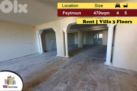 Feytroun 470m2 | Garden | 3 Floors Villa | Rent | Calm Street | KH |