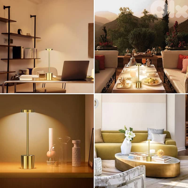 Modern Iron Table Lamp with Rechargeable, Dimmable LED Light 6