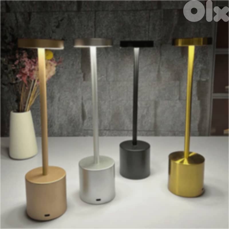 Modern Iron Table Lamp with Rechargeable, Dimmable LED Light 7