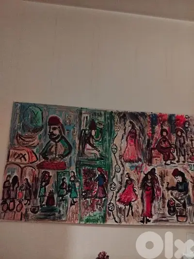 رسم زيتي على القماش يدويه