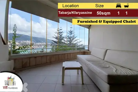 Tabarja/Kfaryassine 50m2 | Furnished Chalet | Partial View | IV WA |