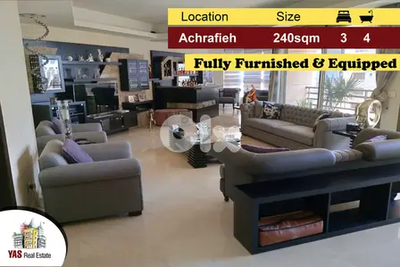 Achrafieh/Sodeco 240m2 | Furnished & Equipped | City View | PA |