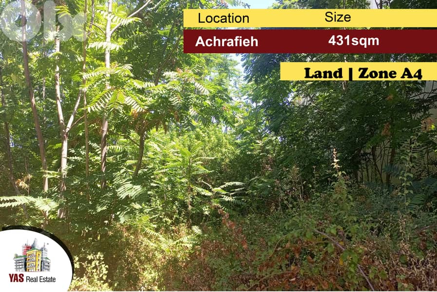 Achrafieh 461m2 | Land | Zone A4 | Dead End Street | PA | 0