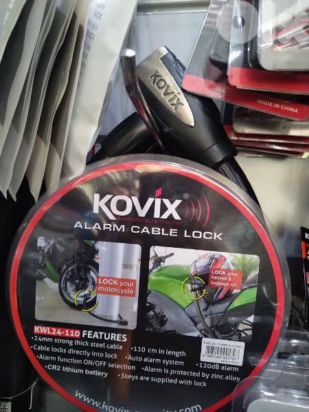 Kovix alarm cable lock CR2 lithium battery 1