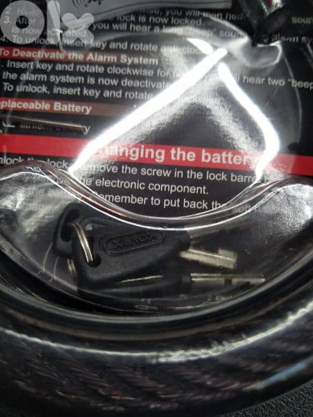 Kovix alarm cable lock CR2 lithium battery 4