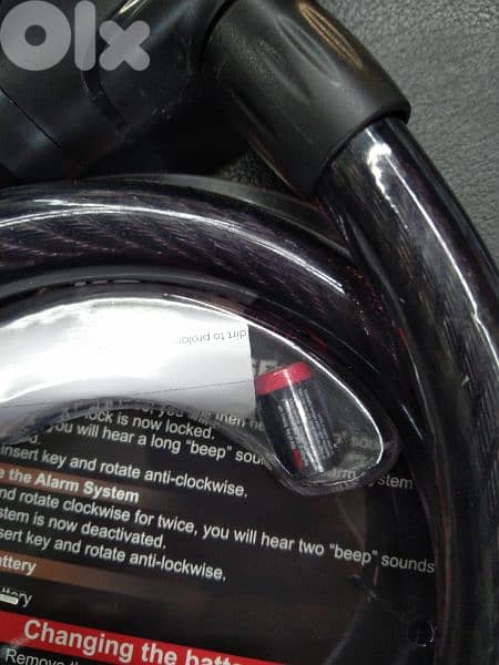 Kovix alarm cable lock CR2 lithium battery 5