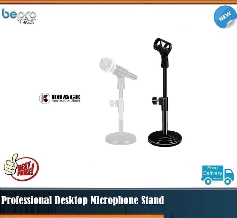 MS-104 Desktop Microphone Stand,Podcast table mount mic stand 0