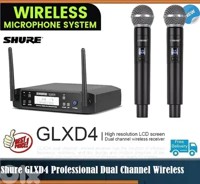 Professional GLXD4 Dual Channel Wireless Karaoke DJ Sing Audio