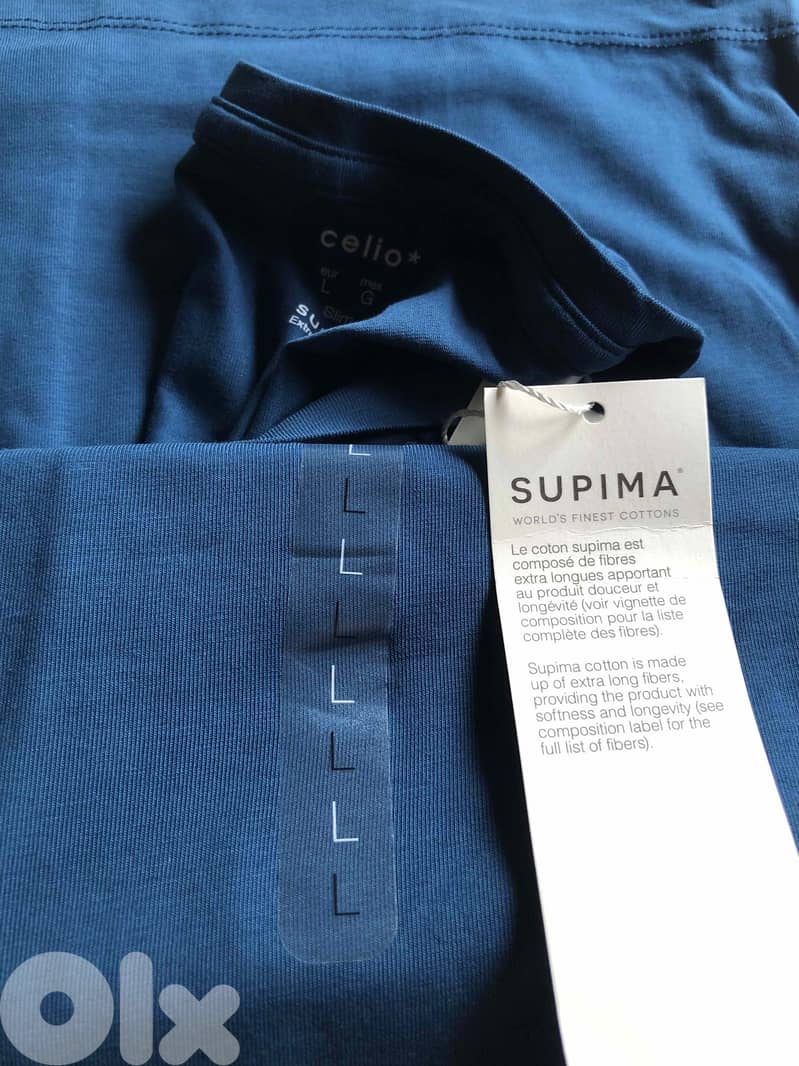 Celio Original Men's T-Shirt SUPIMA, (Petrole size L ) 35$ 0