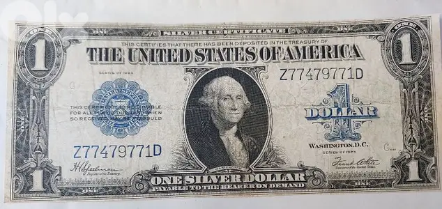 Large USA Dollar Silver Banknote year 1923
