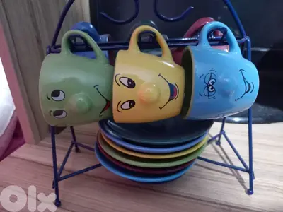 smile coffee cups set