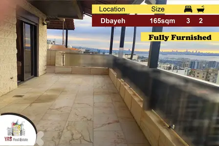 Dbayeh 165m2 | 100m2 Terrace | Furnished | Sea View | Catch | PA |