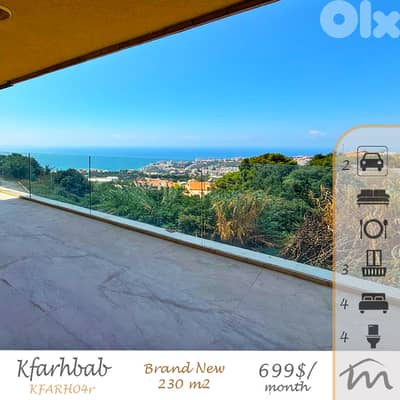 Kfarehbab | Brand New 4 Bedrooms Apartment | 3 Balconies | Open View