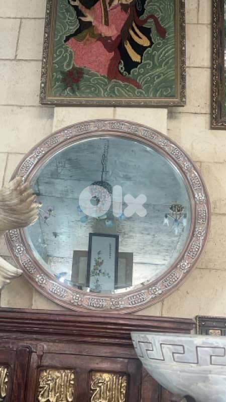 mirror with solid wood cader 0