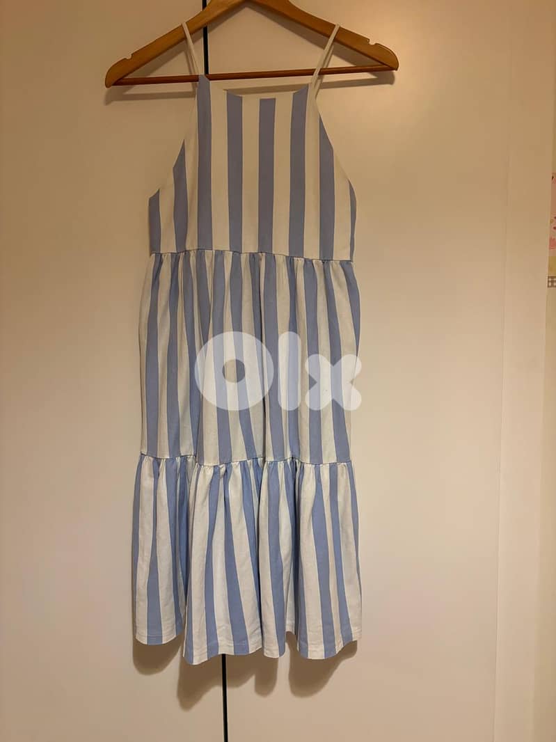 Zara blue striped dress 0