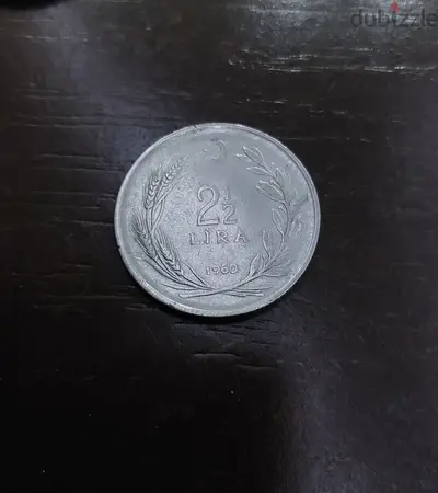 turkish 2 1/2 lira 1960 turkish 2 1/2 lira 1960