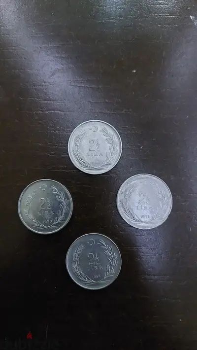 turkish 2 1/2 lira 4 pcs turkish 2 1/2 lira 4 pcs