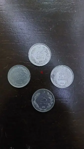 turkish 25 kuruş 4 pcs turkish 25 kuruş 4 pcs