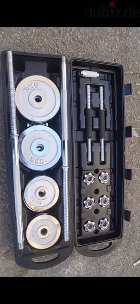 50 kg dumbell set in chrome NEW for 125 $ 2