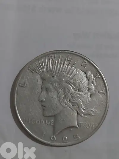 USA One Silver Peace Dollar Coin year 1925. wieght 26.6 grVery special