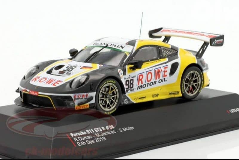 Porsche GT3 R (24h Spa 2019) diecast car model 1;43. 1