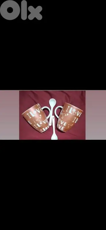 gift set 4pcs 2 mugs & 2 spoons