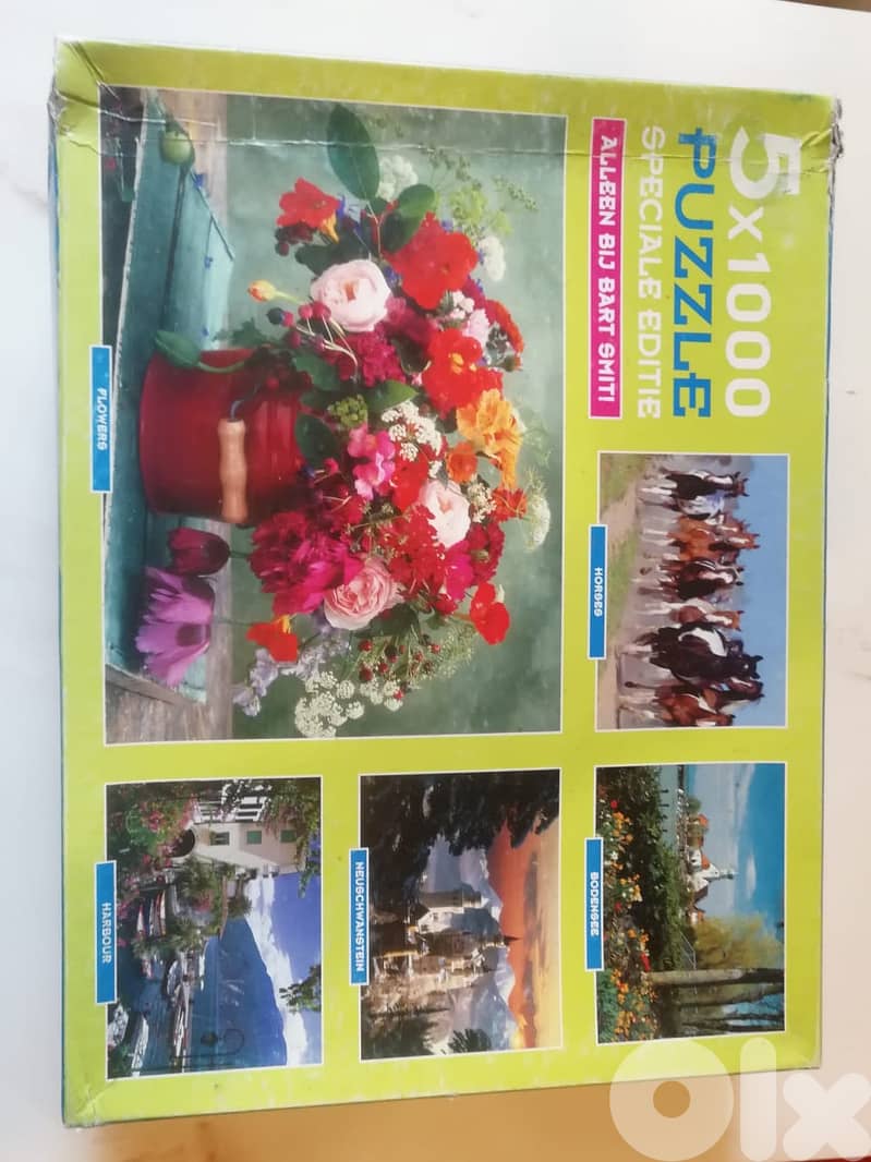5 puzzles in 1 box 1000 pcs each 48*67 made i Holland read description 0