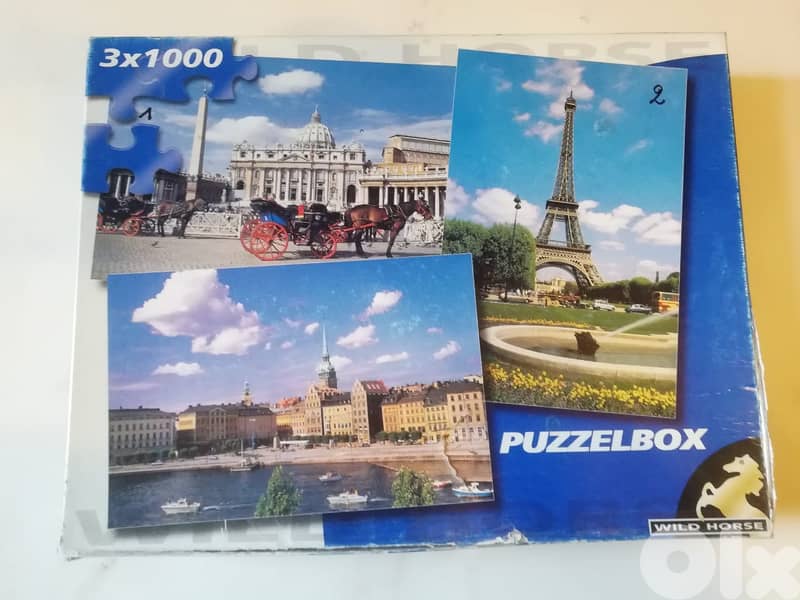 3 puzzles in one box 1000pcs each 48*67cm made in holland 0