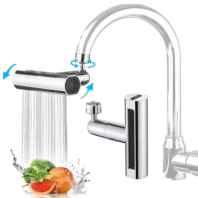 Rotatable Kitchen Faucet with 360° Spray Head, 4 Modes, Filter 0