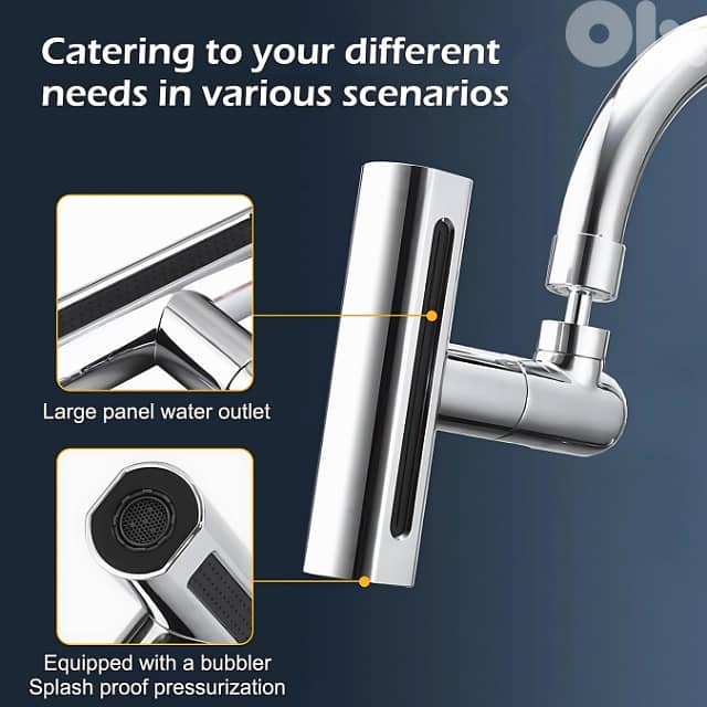 Rotatable Kitchen Faucet with 360° Spray Head, 4 Modes, Filter 8