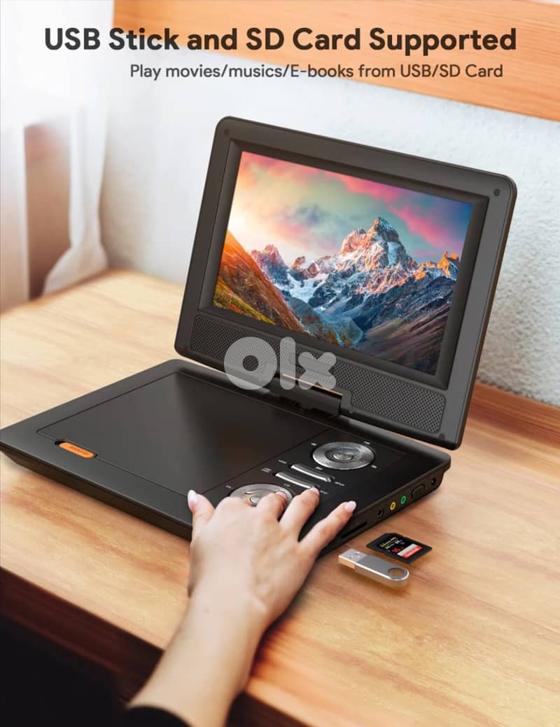 Apeman 12''  rechargeable DVD Player 9.5'' HD Screen/4$ delivery 2