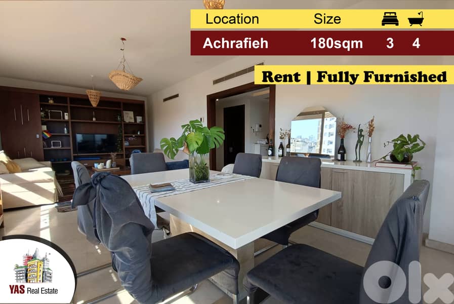 Achrafieh 180m2 | Rent | Fully Furnished | New | High End | AA LB | 0