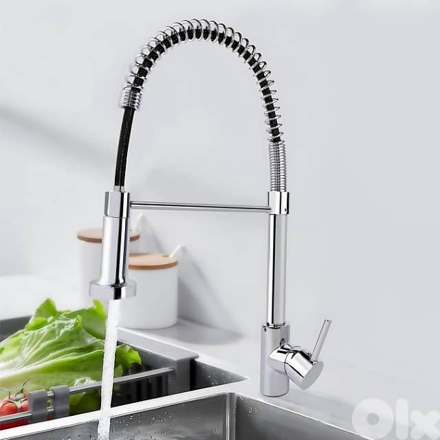 Pull Out Kitchen Mixer Tap, 360 Swivel, 2 Spray Modes, Chrome 0