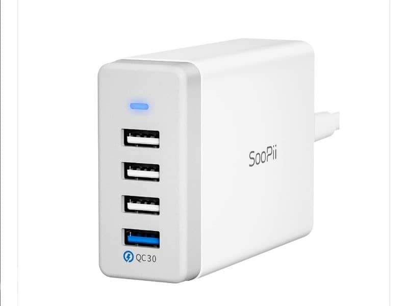 SooPii 40W Charging Station,4 Port usb Charger & 1 QC 3.0/4$ delivery 0