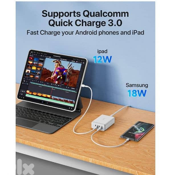 SooPii 40W Charging Station,4 Port usb Charger & 1 QC 3.0/4$ delivery 5
