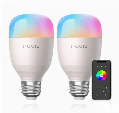 Nooie Warm Light Smart Lamp 2800K-6000K+RGBW LED E27 WiFi/4 $ delivery