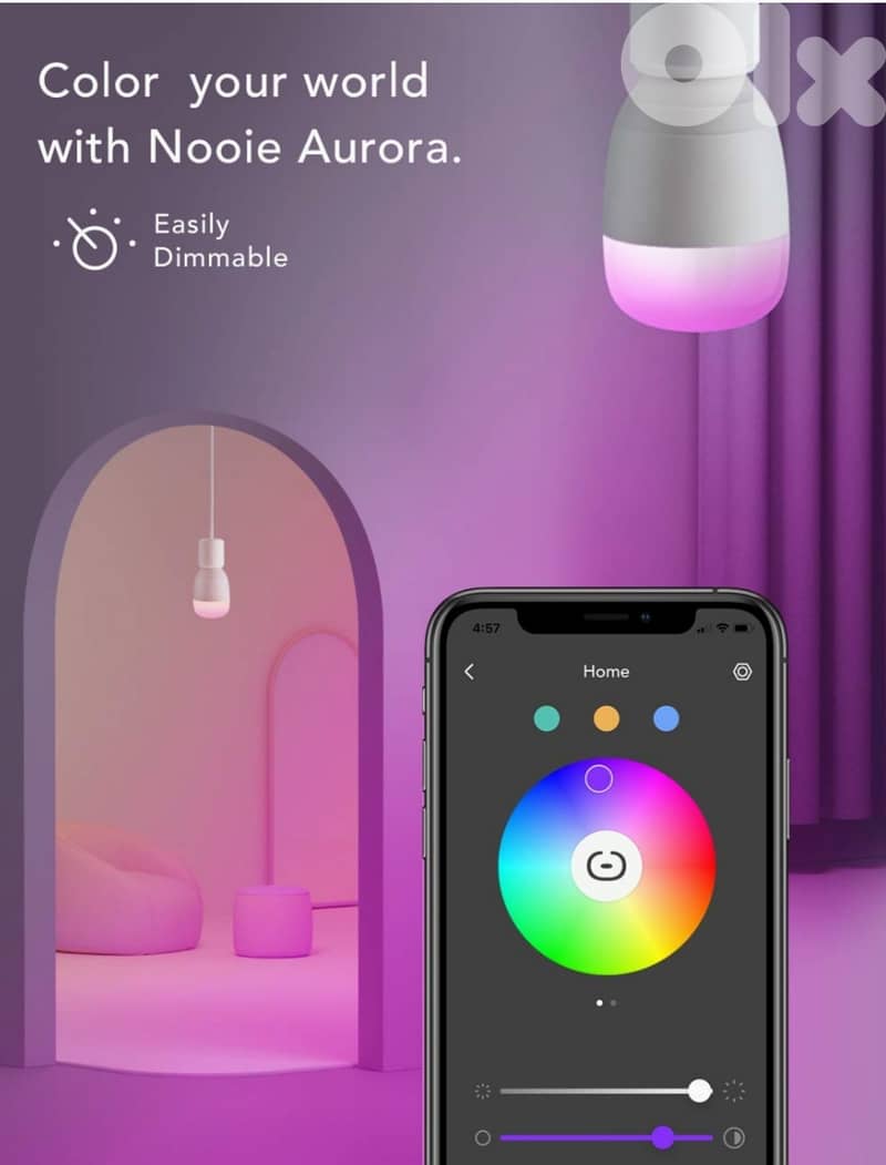 Nooie Warm Light Smart Lamp 2800K-6000K+RGBW LED E27 WiFi/4 $ delivery 2