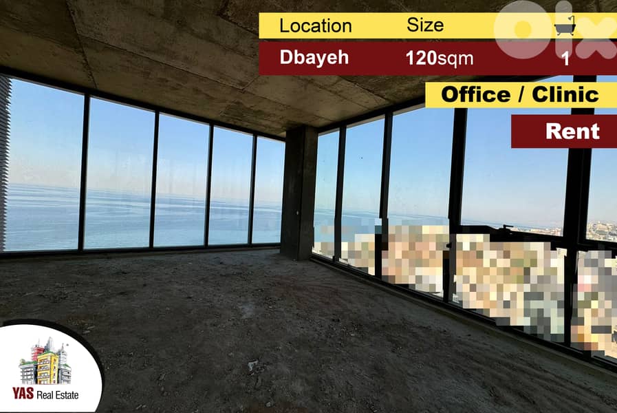 Dbayeh 120m2 | Office | Core & Shell | Prime Location | View | MJ | 0