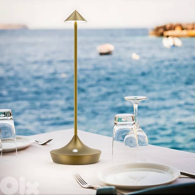 Cordless Table Lamp with Modern Metal Finish, Touch Dimmer 5