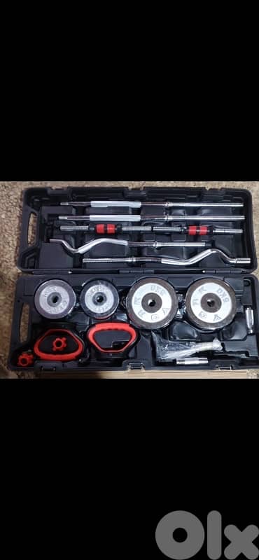 Chrome barbell and dumbbell set 55kg NEW 158$ 0